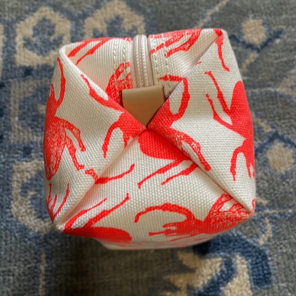 India Hicks Lucky Beetle Orange Cotton Canvas Cosmetic Bag - Picture 4 of 8